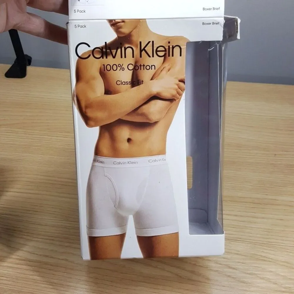 CALVIN KLEIN Boxer Briefs Mens Medium Gray Black 2-Pack Cotton Classic Logo